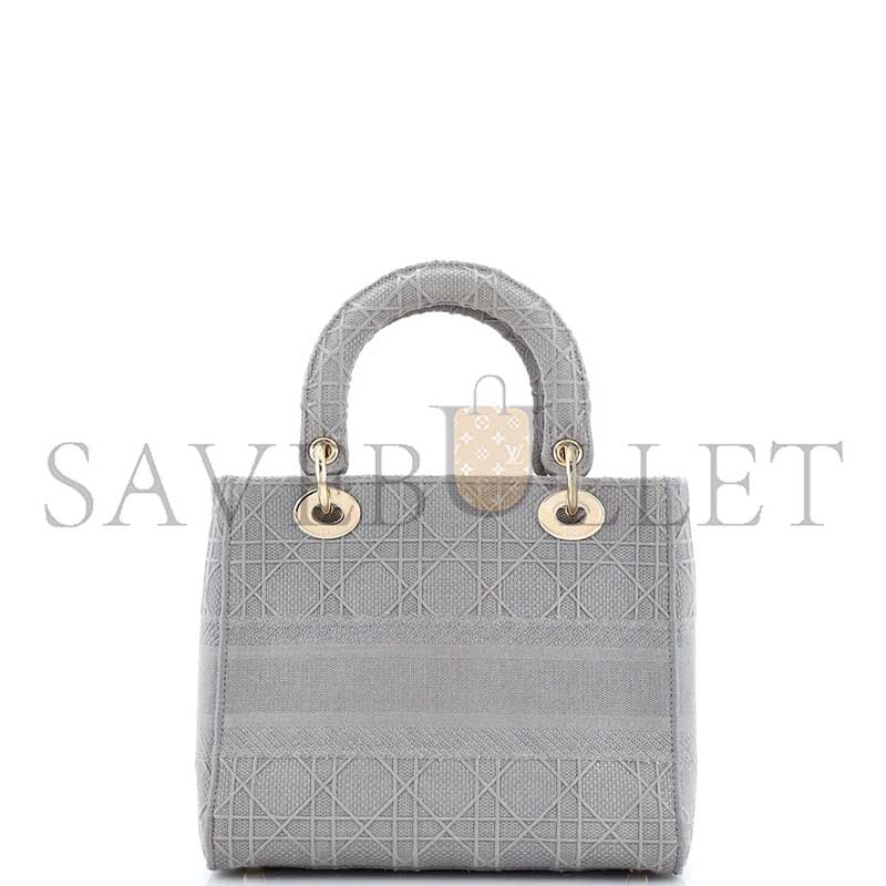 DIOR LADY D-LITE BAG CANNAGE EMBROIDERED CANVAS MEDIUM (24*20*11cm)